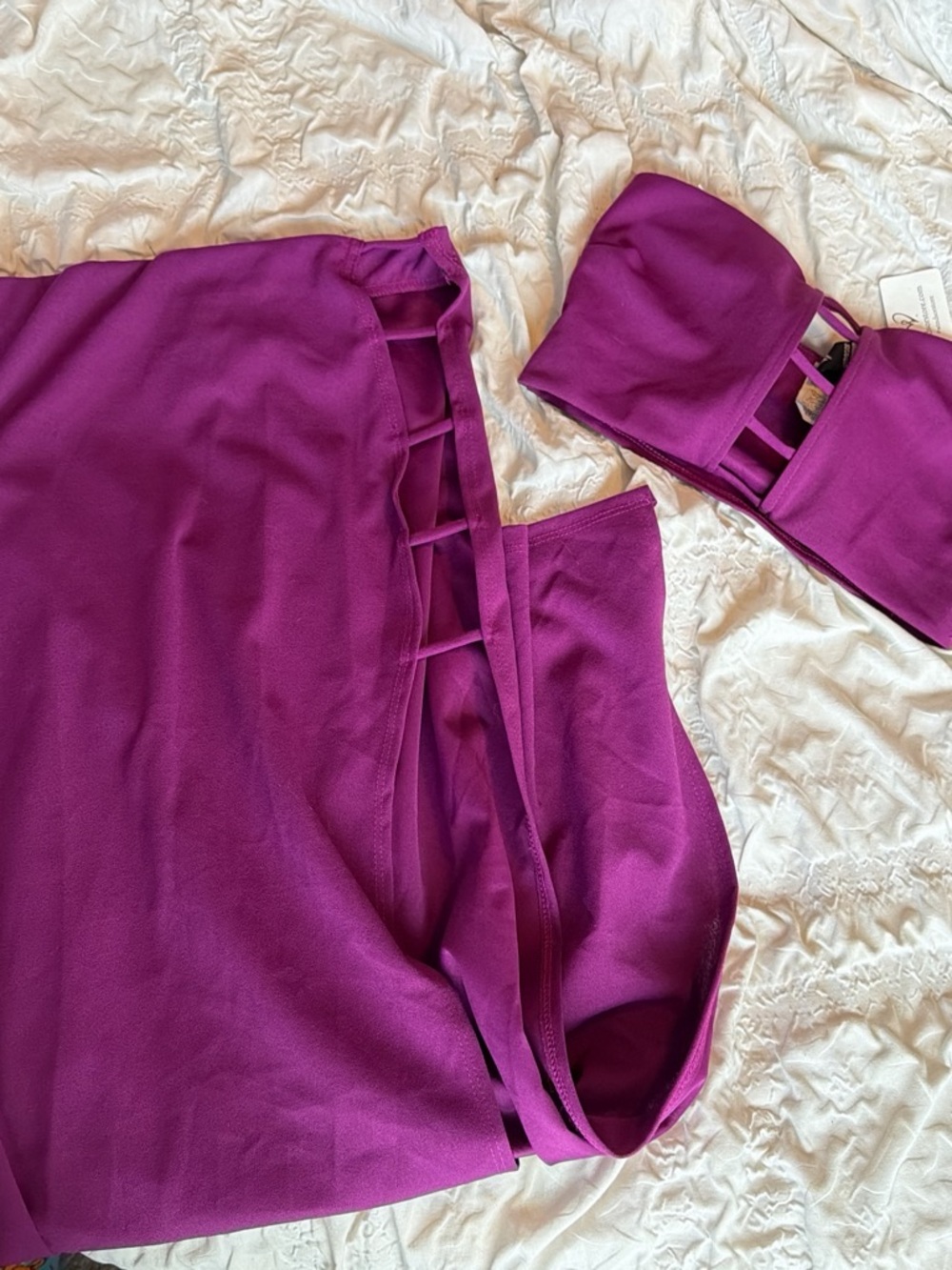 Magenta Two-Piece Set with Strap Details